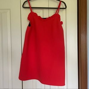 TOPSHOP red orange strappy ruffle dress size 8